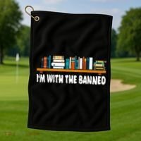 Im With The Banned Librarian Books Bookworm Golf Towel thumb 1