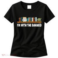 Im With The Banned Librarian Books Bookworm Women's T-Shirt thumb 0