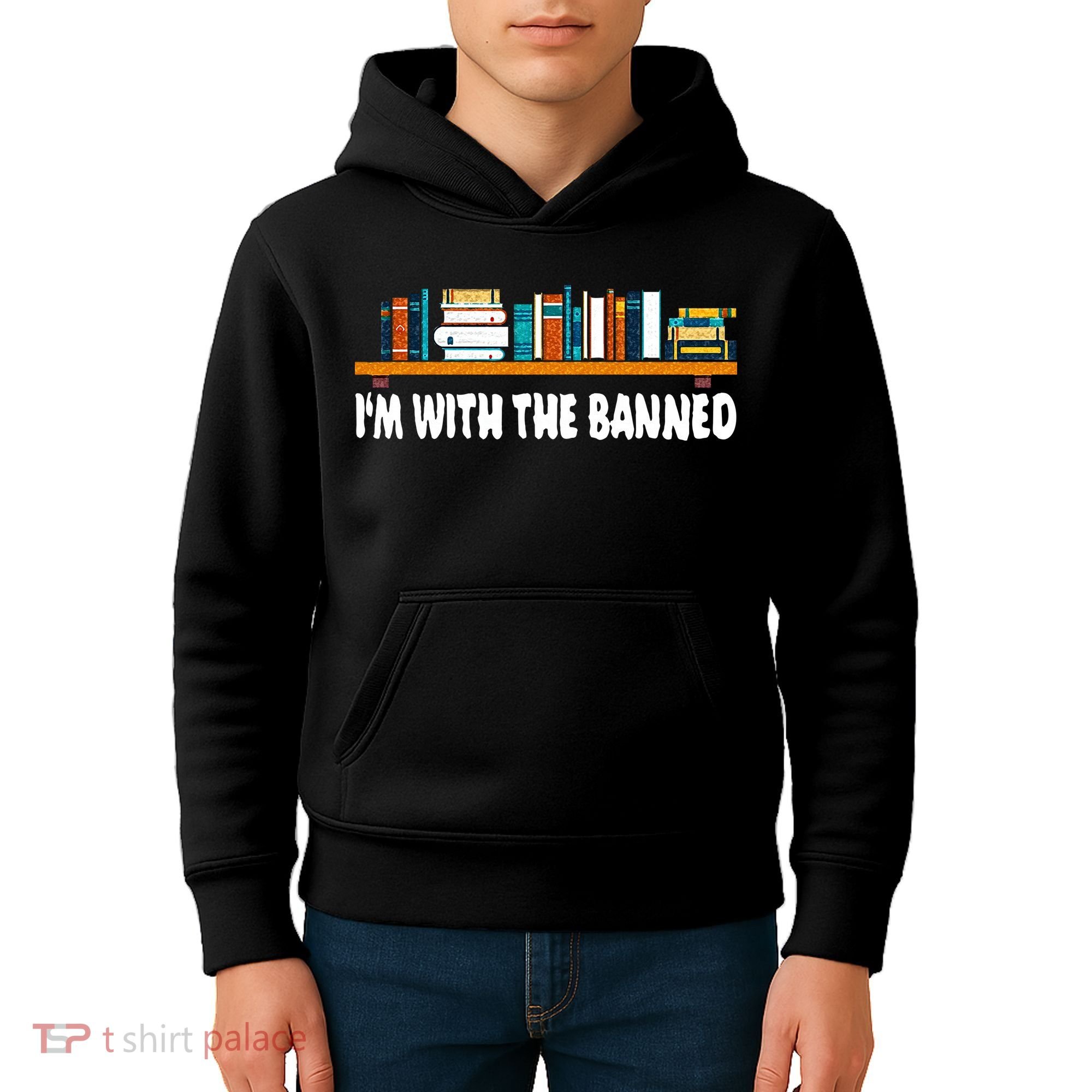 Im With The Banned Librarian Books Bookworm Kids Hoodie
