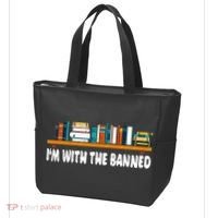 Im With The Banned Librarian Books Bookworm Tote Bag thumb 3