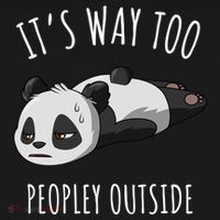 It's Way Too Peopley Outside Panda Gift USA-Made Doggie Bandana thumb 2