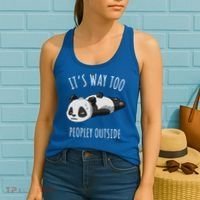 It's Way Too Peopley Outside Panda Gift Women's Tank Top thumb 2