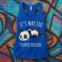 It's Way Too Peopley Outside Panda Gift Women's Tank Top thumb 3