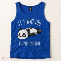 It's Way Too Peopley Outside Panda Gift Tank Top thumb 2