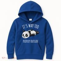 It's Way Too Peopley Outside Panda Gift Kids Hoodie thumb 0