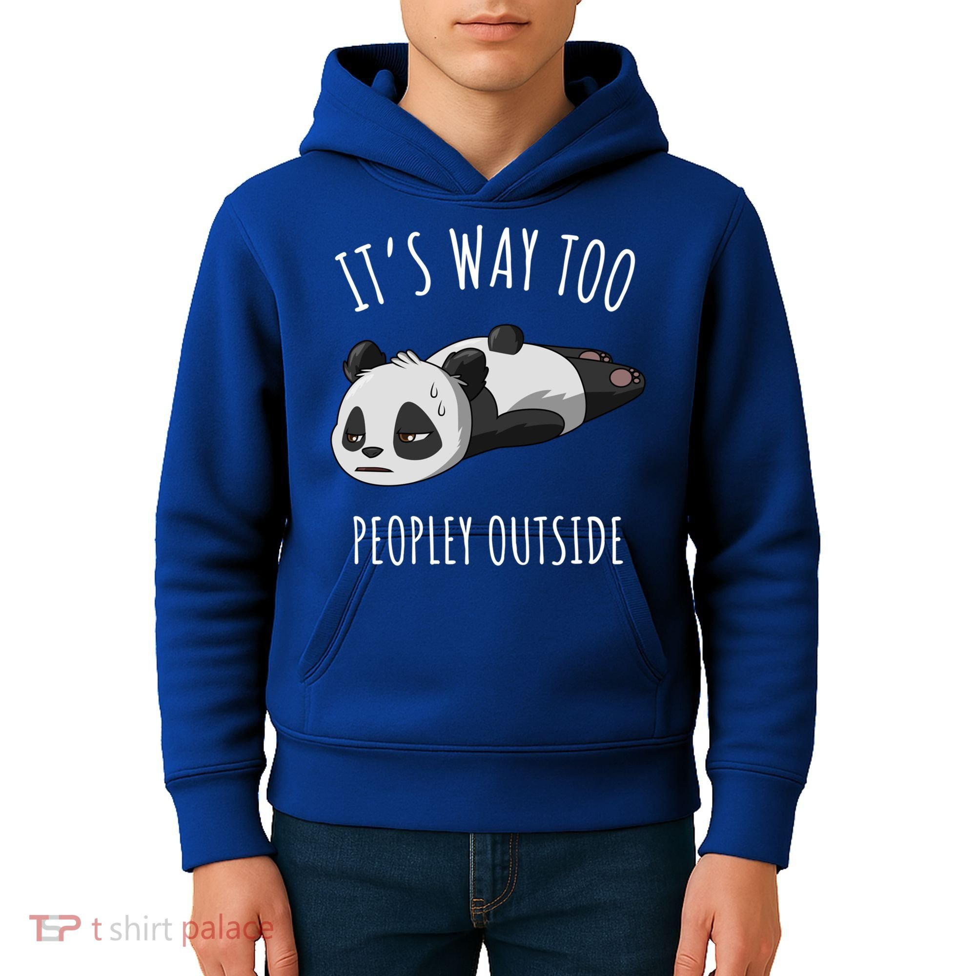 It's Way Too Peopley Outside Panda Gift Kids Hoodie