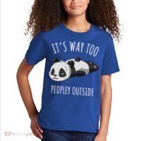 It's Way Too Peopley Outside Panda Gift Kids T-Shirt thumb 2