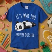 It's Way Too Peopley Outside Panda Gift Kids T-Shirt thumb 3
