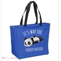 It's Way Too Peopley Outside Panda Gift Tote Bag thumb 2