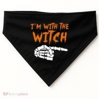 Im With The Witch Funny Matching Halloween Couples Costume Gift USA-Made Doggie Bandana thumb 0