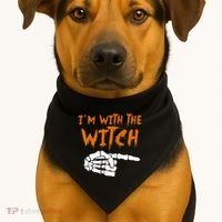 Im With The Witch Funny Matching Halloween Couples Costume Gift USA-Made Doggie Bandana thumb 1