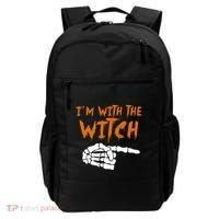 Im With The Witch Funny Matching Halloween Couples Costume Gift Backpack thumb 0