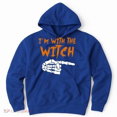 Im With The Witch Funny Matching Halloween Couples Costume Gift Hoodie