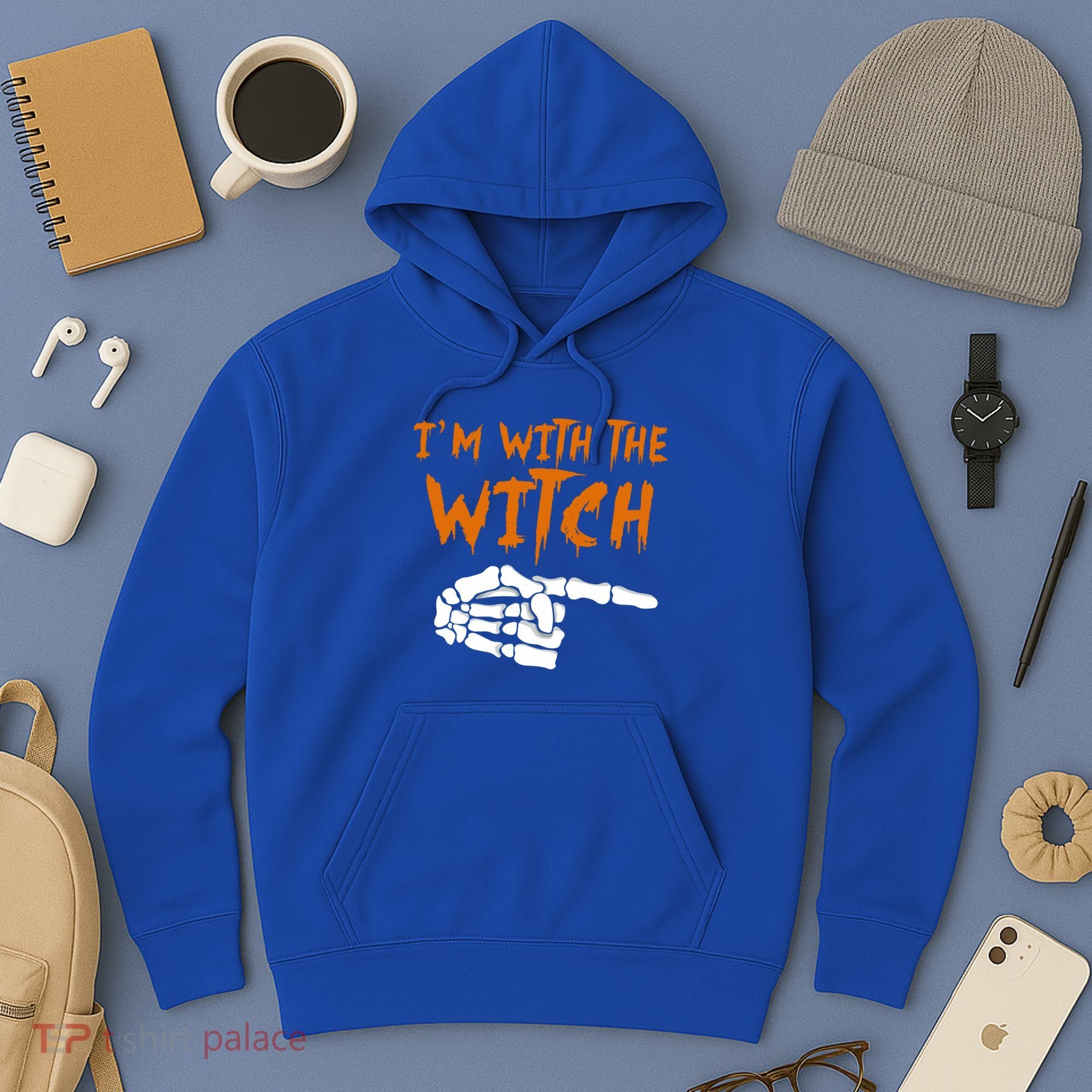 Im With The Witch Funny Matching Halloween Couples Costume Gift Hoodie