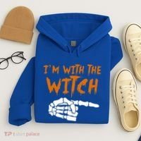 Im With The Witch Funny Matching Halloween Couples Costume Gift Hoodie thumb 4