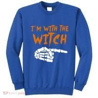 Im With The Witch Funny Matching Halloween Couples Costume Gift Sweatshirt thumb 0