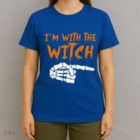 Im With The Witch Funny Matching Halloween Couples Costume Gift T-Shirt thumb 4