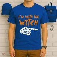 Im With The Witch Funny Matching Halloween Couples Costume Gift T-Shirt thumb 6