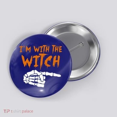 Im With The Witch Funny Matching Halloween Couples Costume Gift Button