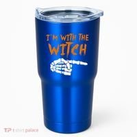 Im With The Witch Funny Matching Halloween Couples Costume Gift Tumbler thumb 0
