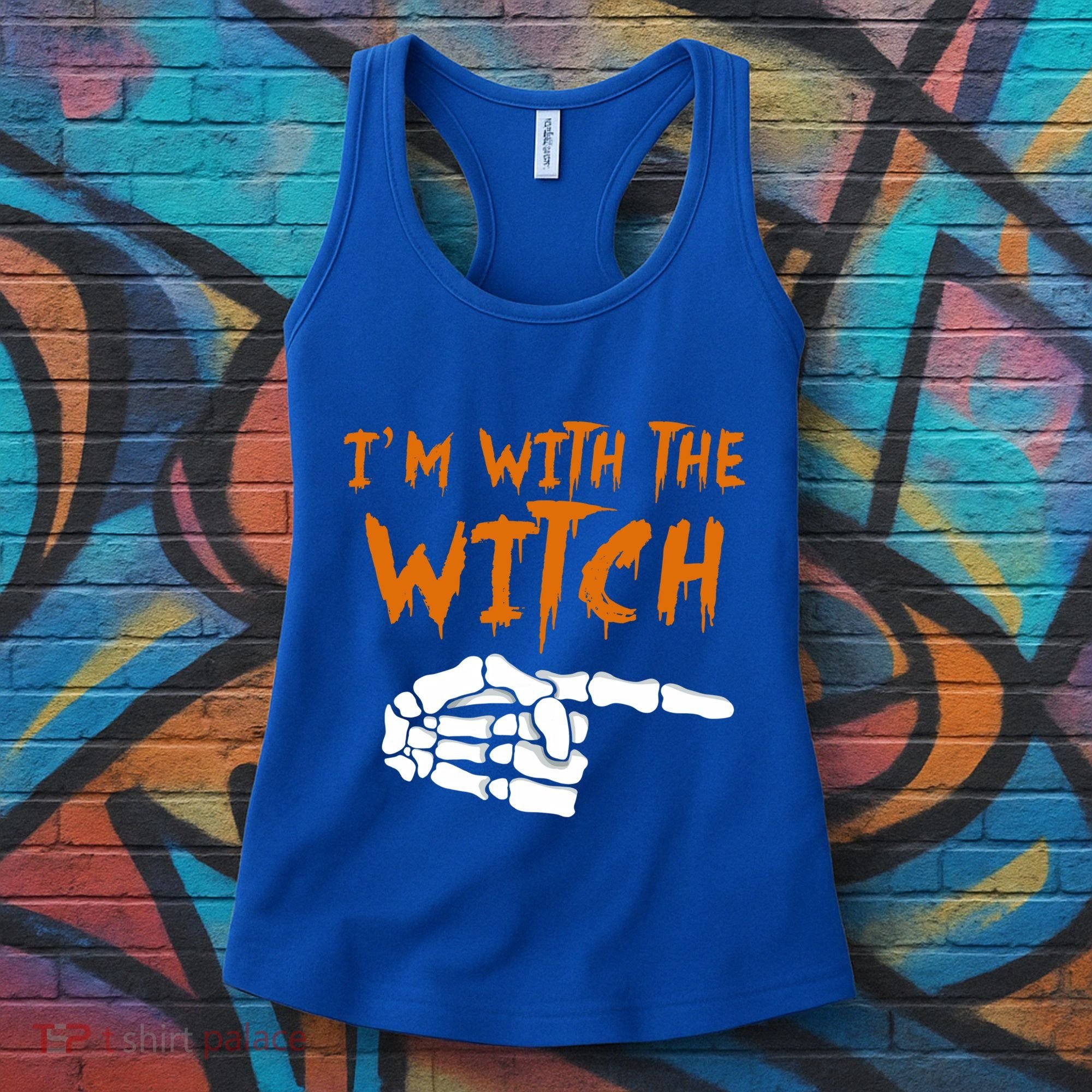 Im With The Witch Funny Matching Halloween Couples Costume Gift Women's Tank Top