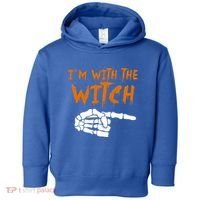 Im With The Witch Funny Matching Halloween Couples Costume Gift Toddler Hoodie thumb 0