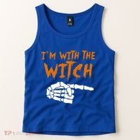 Im With The Witch Funny Matching Halloween Couples Costume Gift Tank Top thumb 2