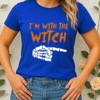 Im With The Witch Funny Matching Halloween Couples Costume Gift Women's T-Shirt thumb 2