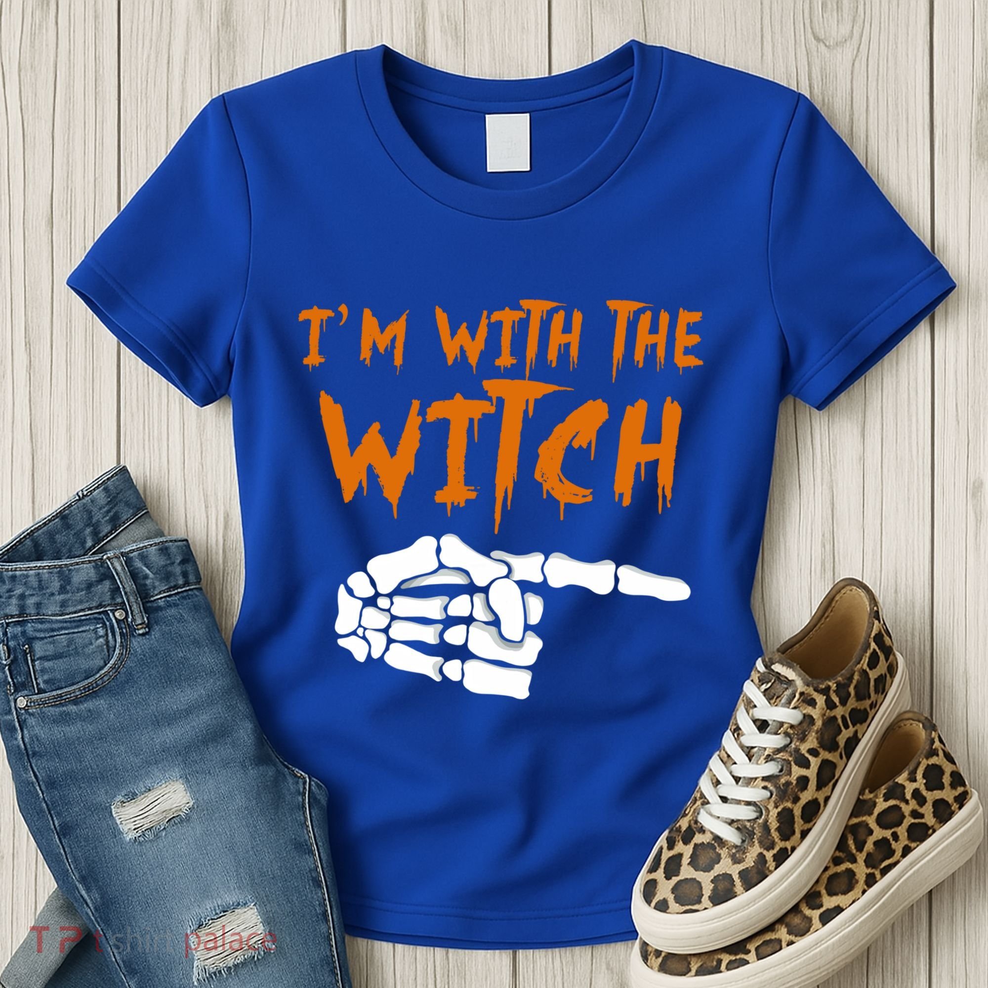 Im With The Witch Funny Matching Halloween Couples Costume Gift Women's T-Shirt