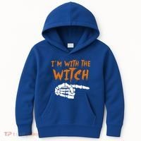 Im With The Witch Funny Matching Halloween Couples Costume Gift Kids Hoodie thumb 0