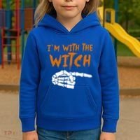 Im With The Witch Funny Matching Halloween Couples Costume Gift Kids Hoodie thumb 3