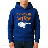 Im With The Witch Funny Matching Halloween Couples Costume Gift Kids Hoodie thumb 4