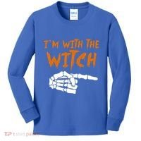 Im With The Witch Funny Matching Halloween Couples Costume Gift Kids Long Sleeve Shirt thumb 0