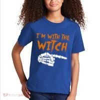 Im With The Witch Funny Matching Halloween Couples Costume Gift Kids T-Shirt thumb 2