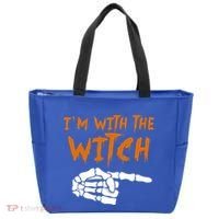 Im With The Witch Funny Matching Halloween Couples Costume Gift Tote Bag thumb 0