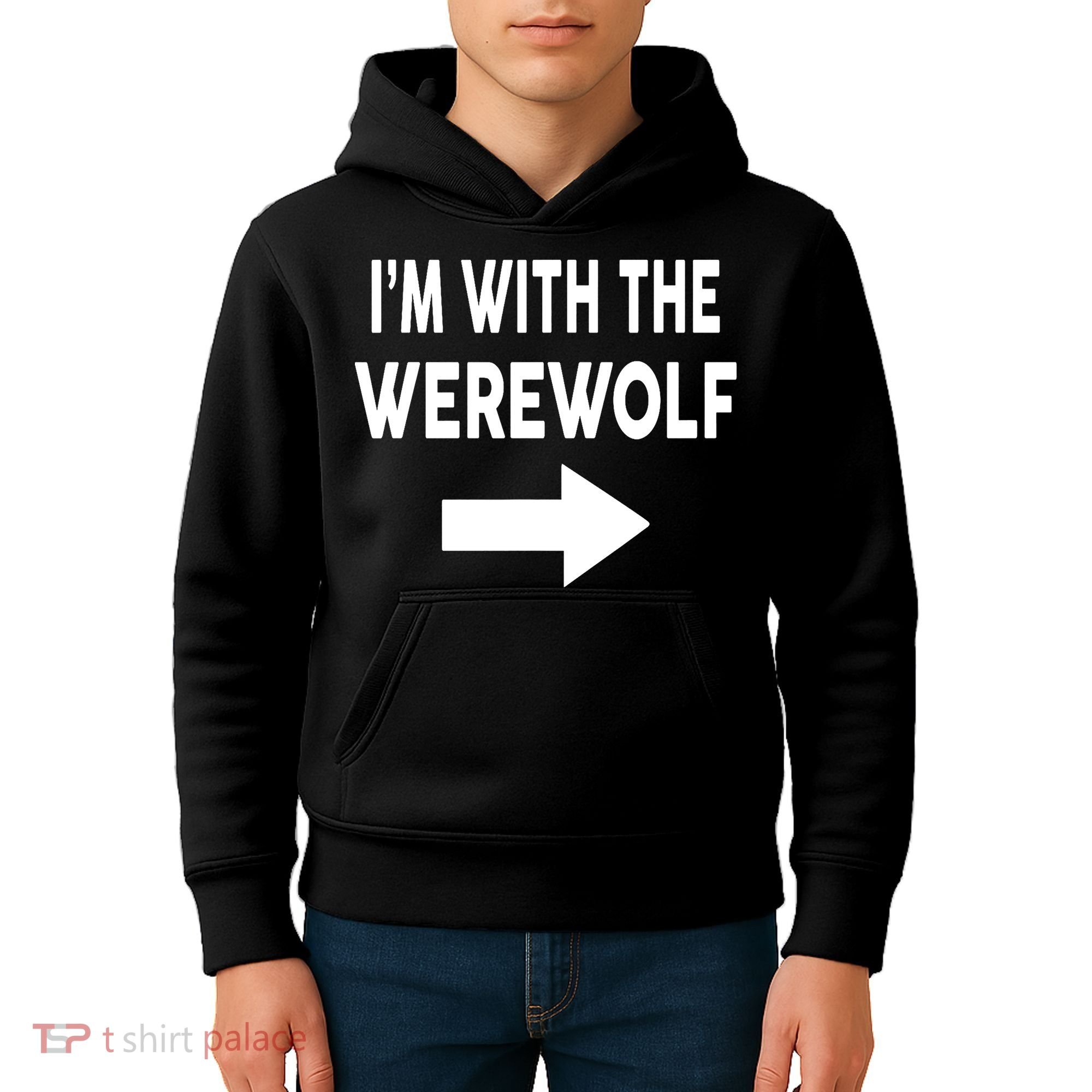IM With The Werewolf Halloween Costume Kids Hoodie