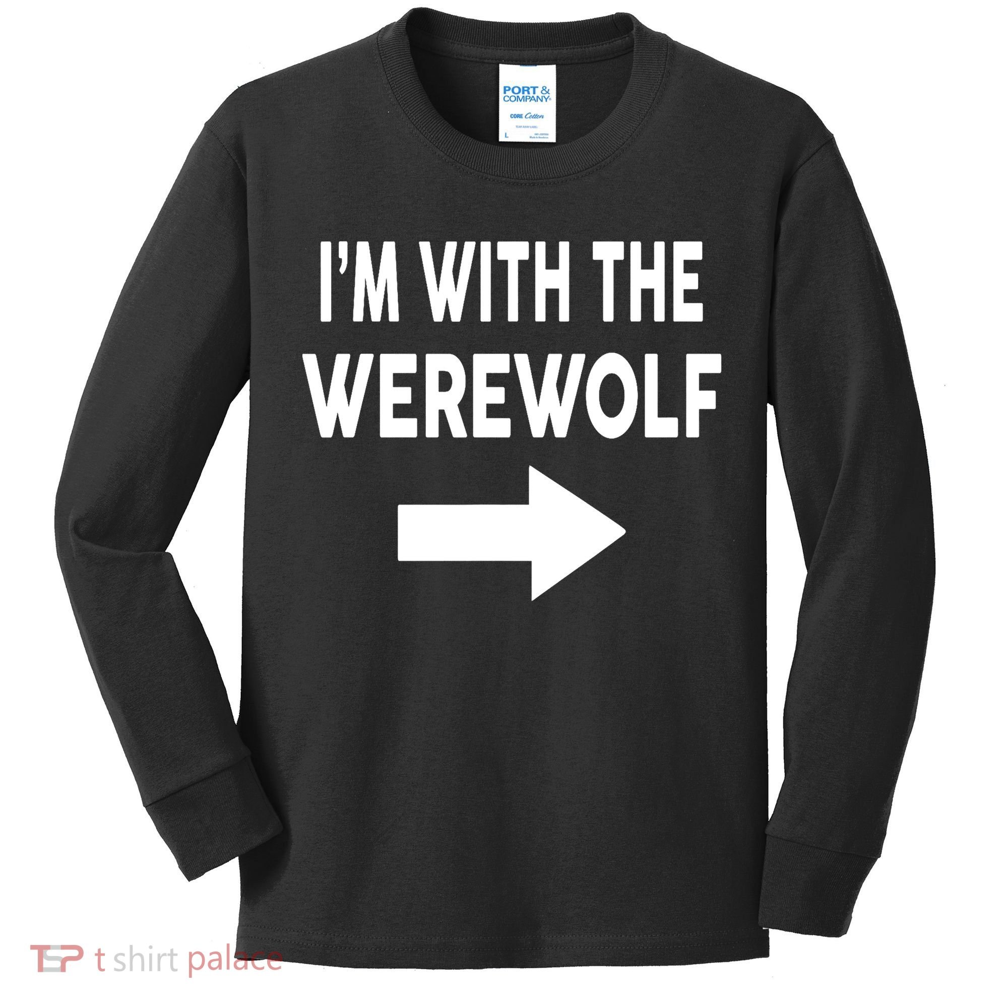 IM With The Werewolf Halloween Costume Kids Long Sleeve Shirt