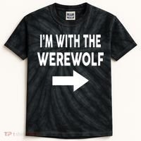 IM With The Werewolf Halloween Costume Kids Tie-Dye T-Shirt thumb 0