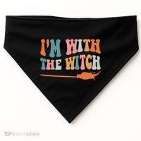 Im With The Witch His And Her Funny Halloween Gift USA-Made Doggie Bandana thumb 0