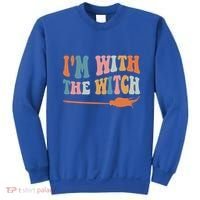 Im With The Witch His And Her Funny Halloween Gift Sweatshirt thumb 0