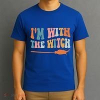 Im With The Witch His And Her Funny Halloween Gift T-Shirt thumb 3
