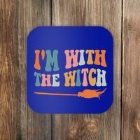 Im With The Witch His And Her Funny Halloween Gift Coaster thumb 0