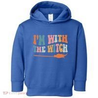 Im With The Witch His And Her Funny Halloween Gift Toddler Hoodie thumb 0