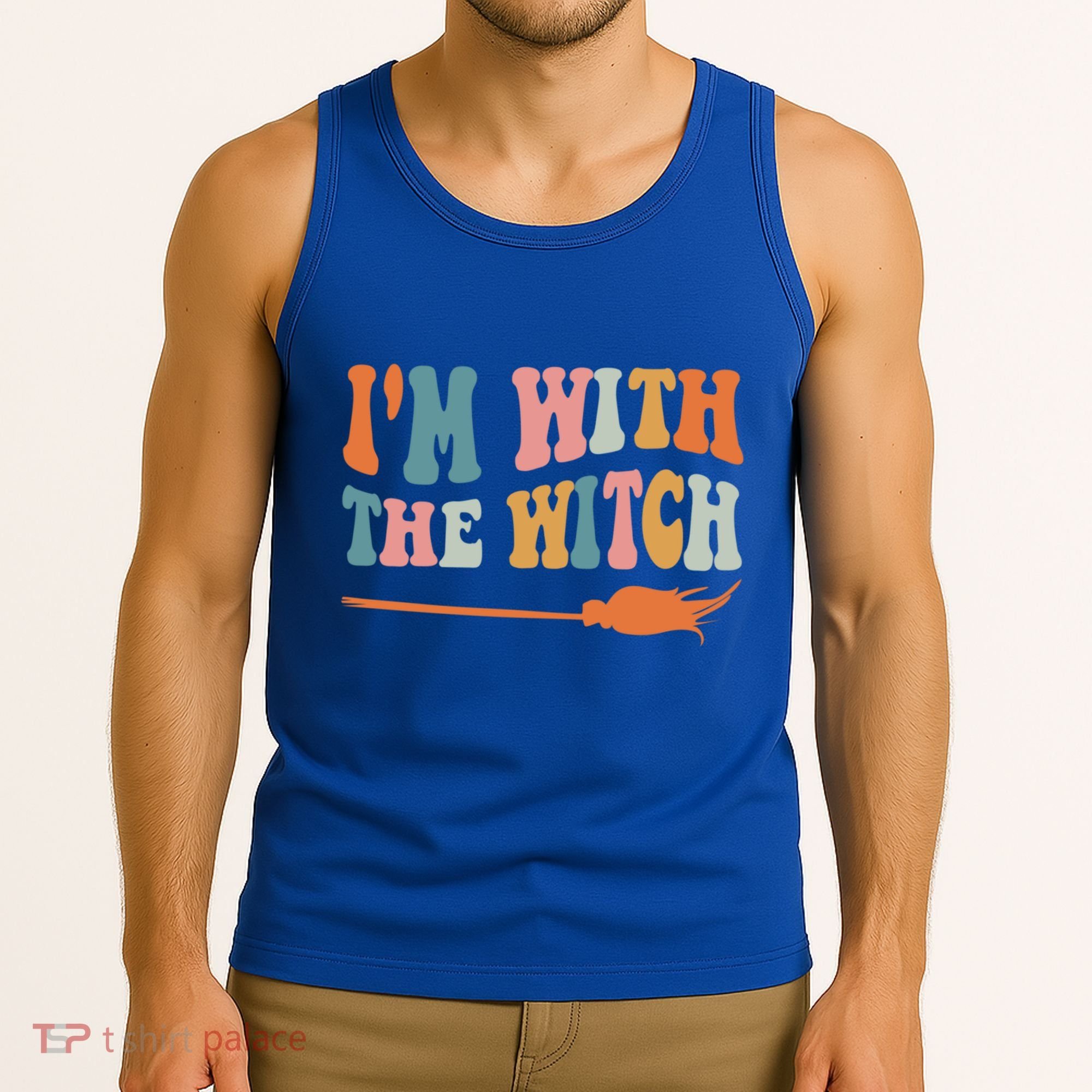 Im With The Witch His And Her Funny Halloween Gift Tank Top