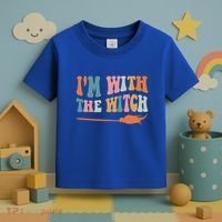 Im With The Witch His And Her Funny Halloween Gift Toddler T-Shirt thumb 3