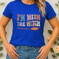 Im With The Witch His And Her Funny Halloween Gift Women's T-Shirt thumb 2