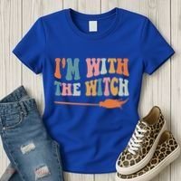 Im With The Witch His And Her Funny Halloween Gift Women's T-Shirt thumb 3