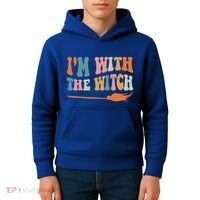 Im With The Witch His And Her Funny Halloween Gift Kids Hoodie thumb 4