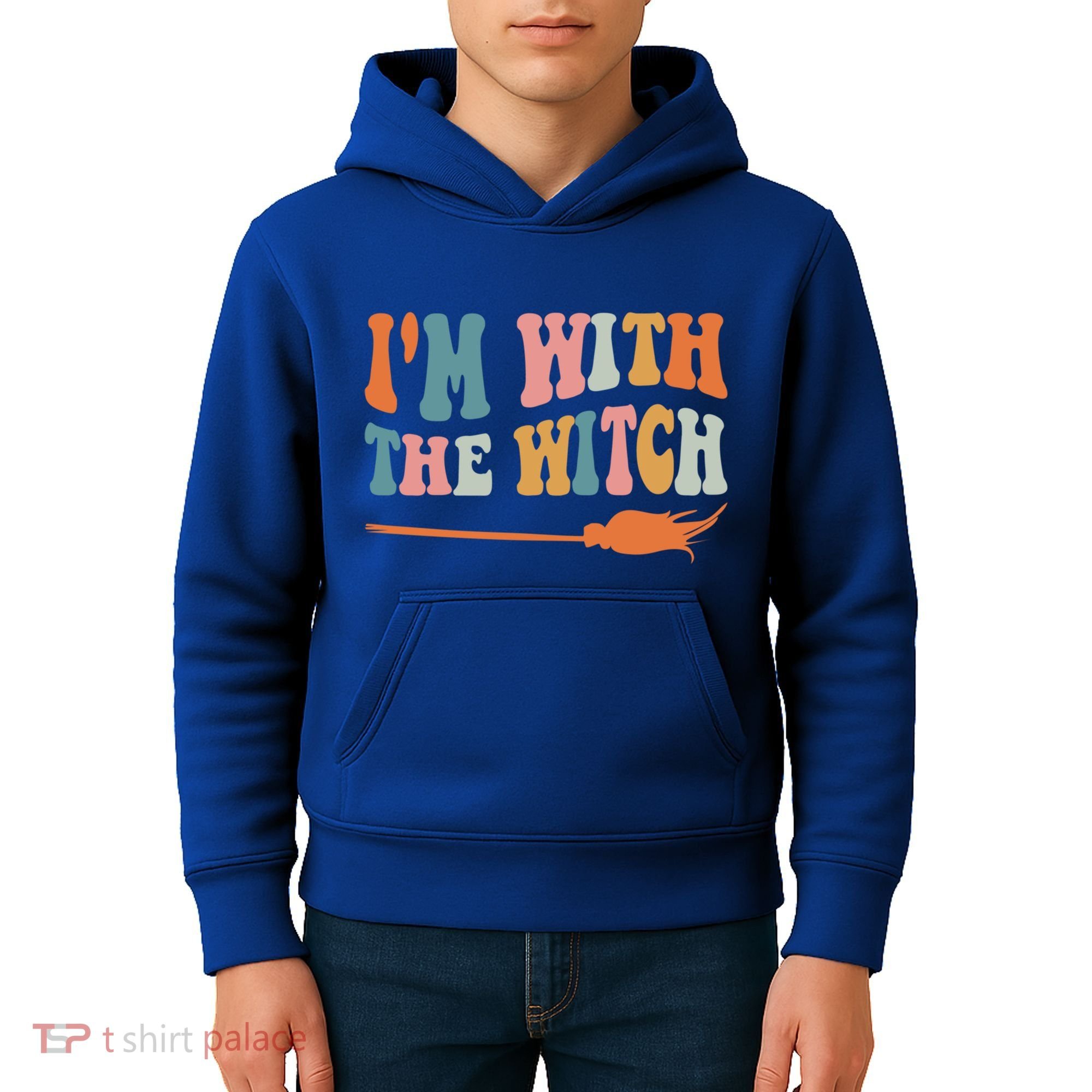 Im With The Witch His And Her Funny Halloween Gift Kids Hoodie