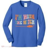Im With The Witch His And Her Funny Halloween Gift Kids Long Sleeve Shirt thumb 0